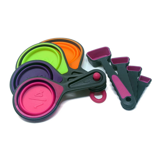 8 PCS Pink Measuring Cups - Kitchen Measuring Tool